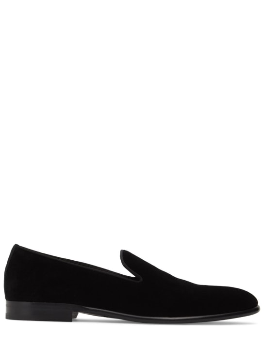 Dolce&Gabbana: Milano velvet loafers - Black - men_0 | Luisa Via Roma