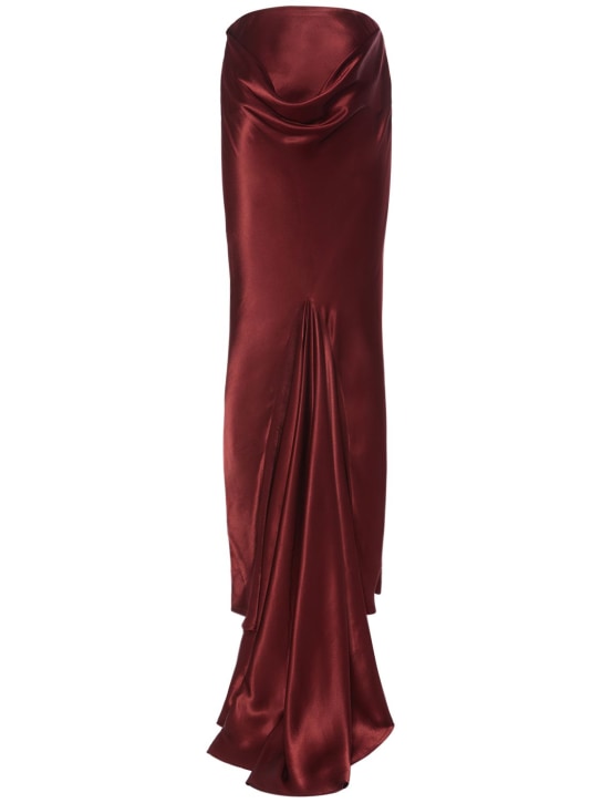 Ann Demeulemeester: Madeleen draped satin flared long skirt - Red - women_1 | Luisa Via Roma