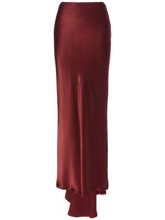 Ann Demeulemeester: Madeleen draped satin flared long skirt - Red - women_0 | Luisa Via Roma