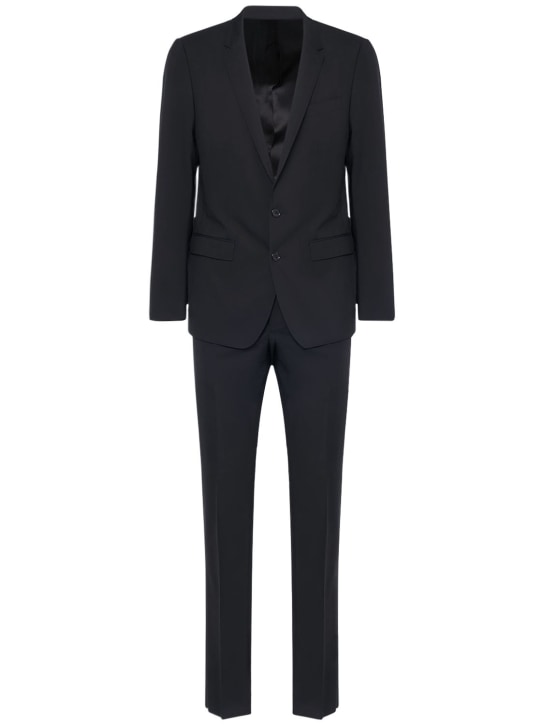 Dolce&Gabbana: Two-piece stretch wool suit - Black - men_0 | Luisa Via Roma