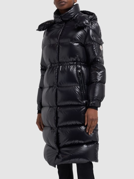 Moncler: Cavettaz nylon long down jacket - Black - women_1 | Luisa Via Roma