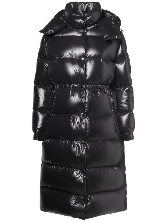 Moncler: Cavettaz nylon long down jacket - Black - women_0 | Luisa Via Roma