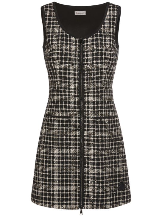 Moncler: Wool blend dress - Black/White - women_0 | Luisa Via Roma
