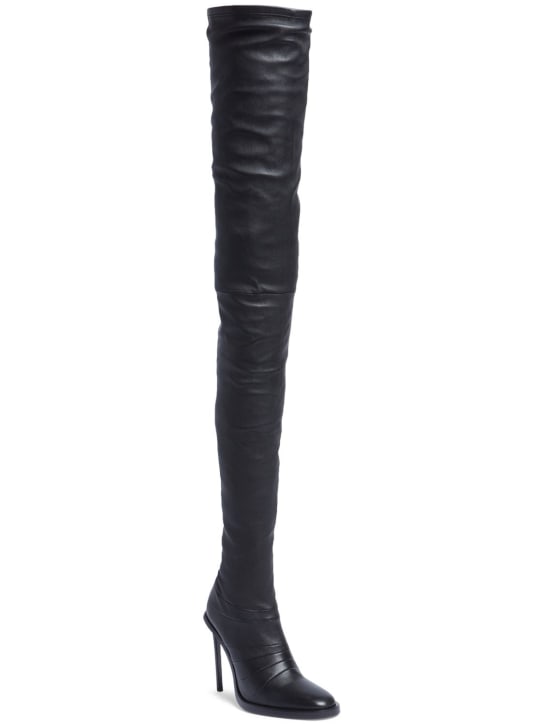 Ann Demeulemeester: 110mm Adna leather high heel boots - Black - women_1 | Luisa Via Roma