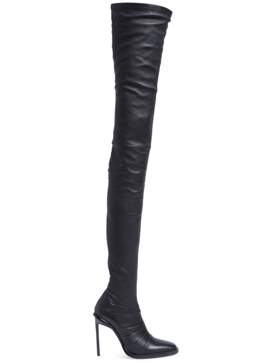 Ann Demeulemeester: 110mm Adna leather high heel boots - Black - women_0 | Luisa Via Roma