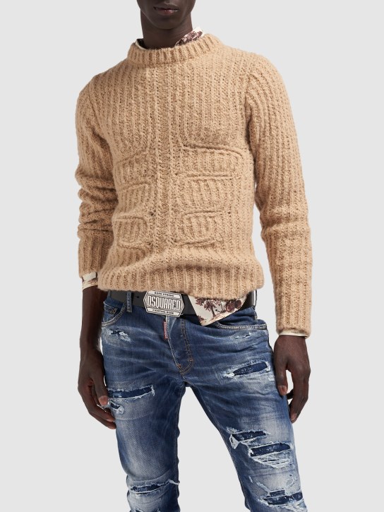 Dsquared2: Sweater aus Gerippter Wollmischung - Desert Tan - men_1 | Luisa Via Roma