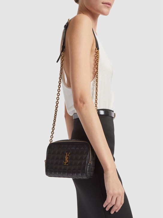 Saint Laurent: Mini Cassandre leather camera bag - Schwarz - women_1 | Luisa Via Roma