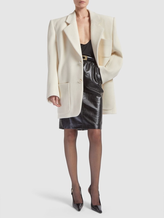 Saint Laurent: Leather skirt - Schwarz - women_1 | Luisa Via Roma