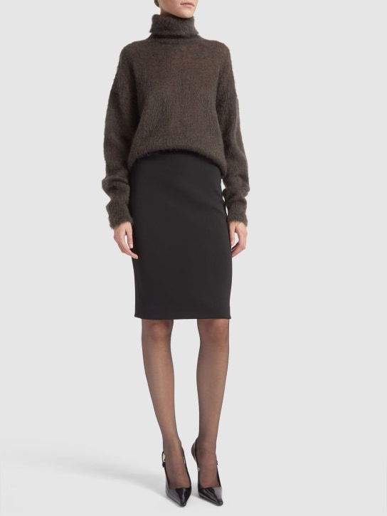 Saint Laurent: Mohair blend turtleneck sweater - Braun - women_1 | Luisa Via Roma