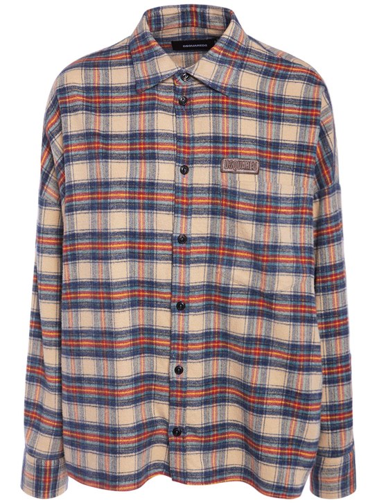 Dsquared2: Checked cotton flannel regular shirt - Multicolor - women_0 | Luisa Via Roma