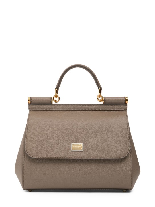 Dolce&Gabbana: Medium Sicily Dauphine leather bag - women_0 | Luisa Via Roma