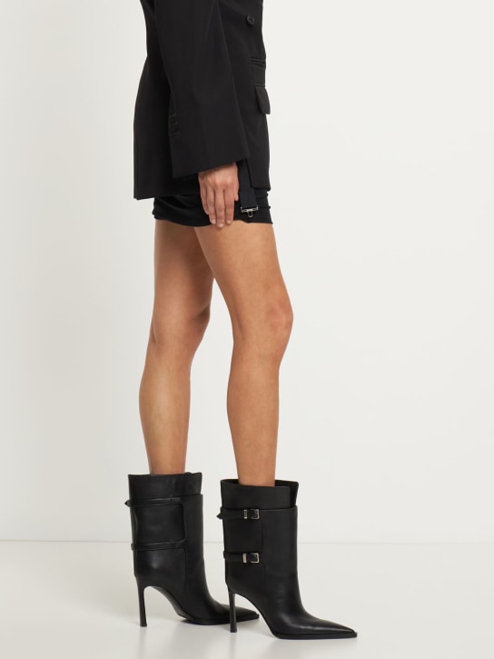 Sergio Rossi: 95mm Leather ankle boots - Black - women_1 | Luisa Via Roma