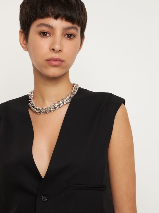 Isabel Marant: The Embrace crystal collar necklace - Silver - women_1 | Luisa Via Roma