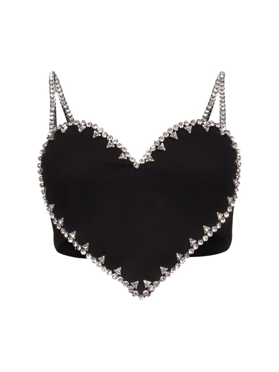 Area: Embellished heart-shape crop top - Black - women_0 | Luisa Via Roma