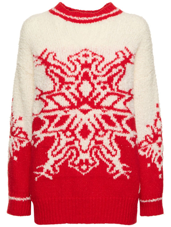 Bogner: Janita wool sweater - White/Red - women_0 | Luisa Via Roma