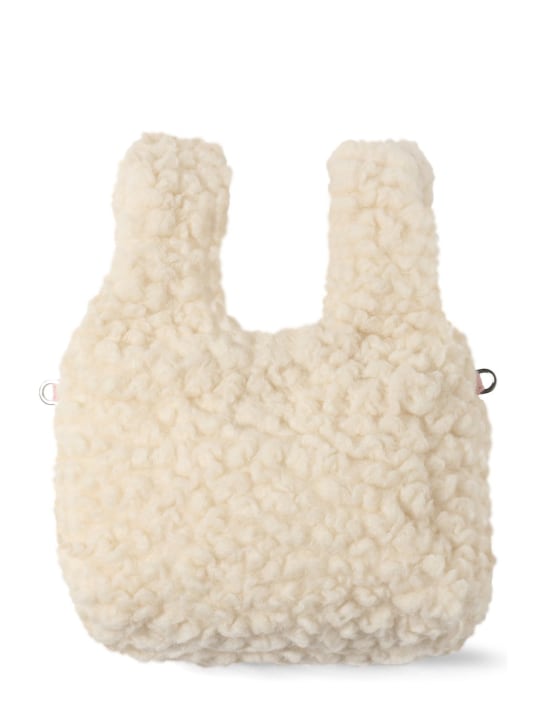 Simonetta: Faux teddy & wool bag - Ivory - kids-girls_1 | Luisa Via Roma