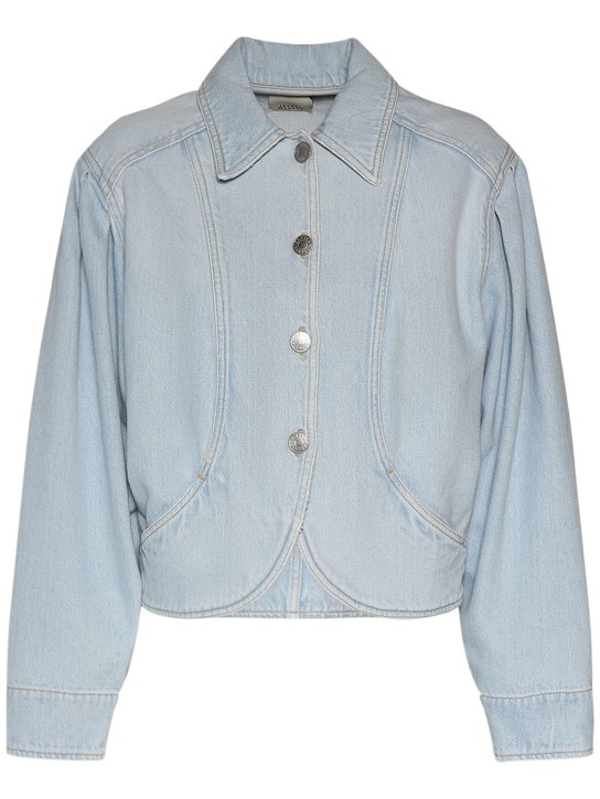 Isabel Marant: Valette buttoned cotton jacket - Light Blue - women_0 | Luisa Via Roma