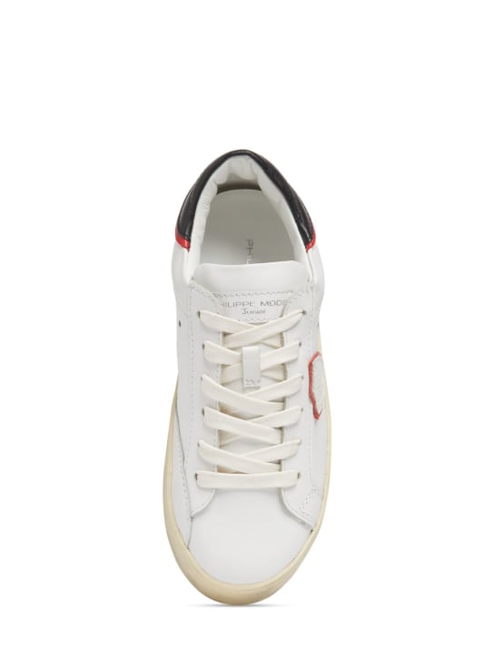 PHILIPPE MODEL: Paris leather lace-up sneakers - White - kids-boys_1 | Luisa Via Roma