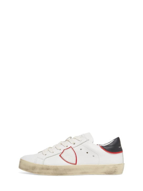 PHILIPPE MODEL: Paris leather lace-up sneakers - White - kids-boys_0 | Luisa Via Roma