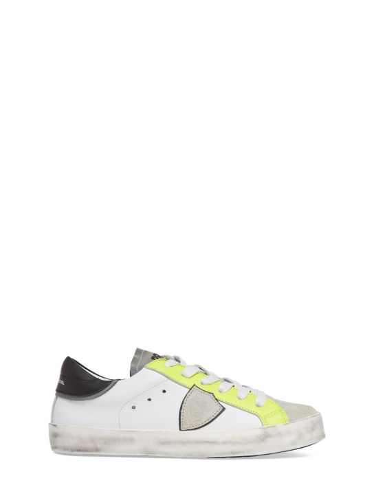 PHILIPPE MODEL: Paris leather lace-up sneakers - White - kids-girls_0 | Luisa Via Roma