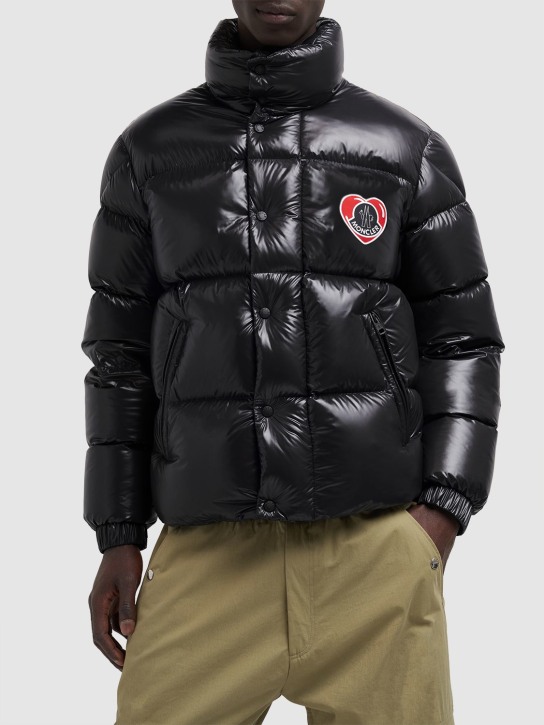 Moncler: Misam nylon laquè down jacket - Black - men_1 | Luisa Via Roma