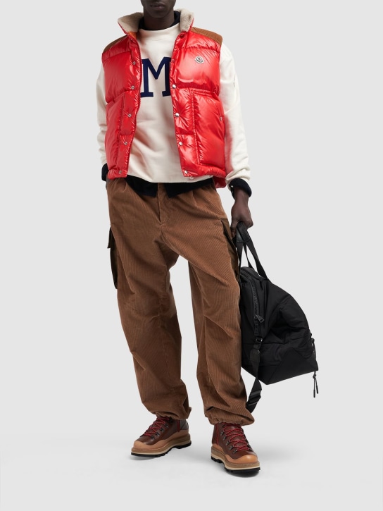 Moncler: Ardeche recycled shiny tech down vest - Red - men_1 | Luisa Via Roma