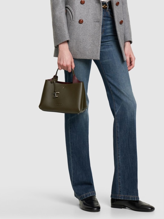 Tod's: Micro Apa top handle leather bag - Ardesia - women_1 | Luisa Via Roma
