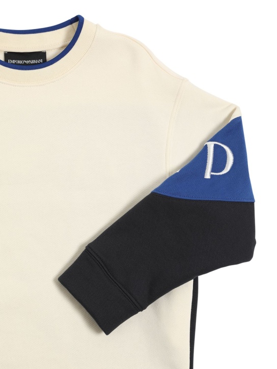 Emporio Armani: Organic cotton sweatshirt w/logo - White - kids-boys_1 | Luisa Via Roma