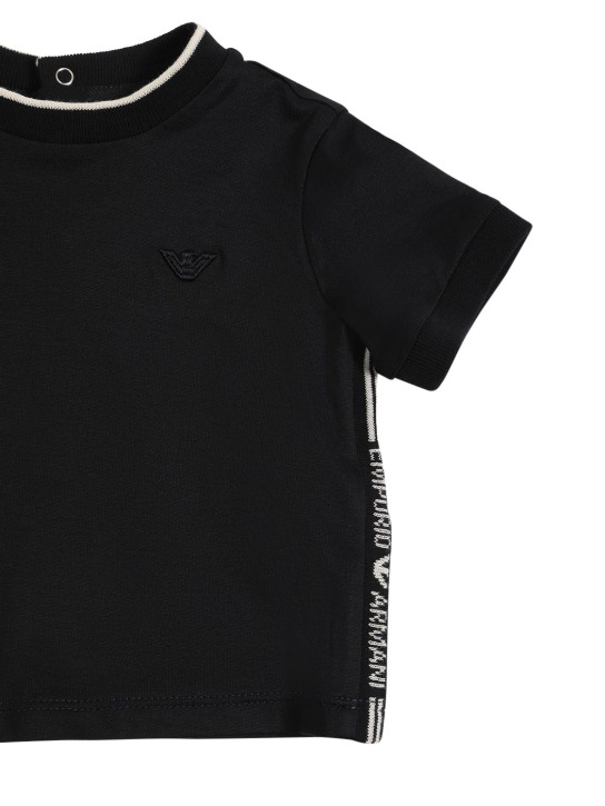 Emporio Armani: T-shirt in jersey di cotone con logo - kids-boys_1 | Luisa Via Roma