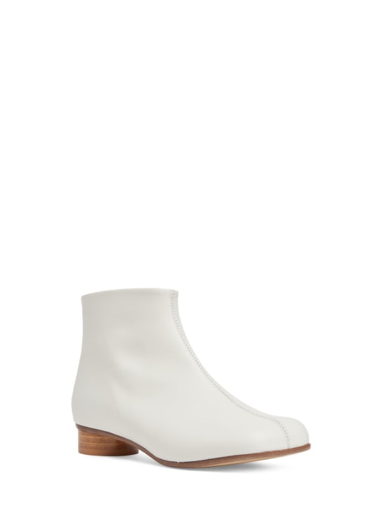 MM6 Maison Margiela: Tabi leather ankle boots - White - kids-girls_1 | Luisa Via Roma