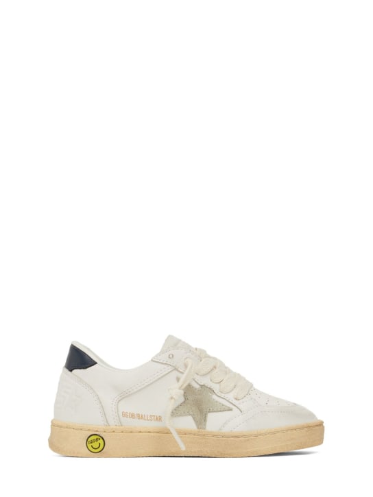 Golden Goose: Ballstar leather lace-up sneakers - White - kids-girls_0 | Luisa Via Roma