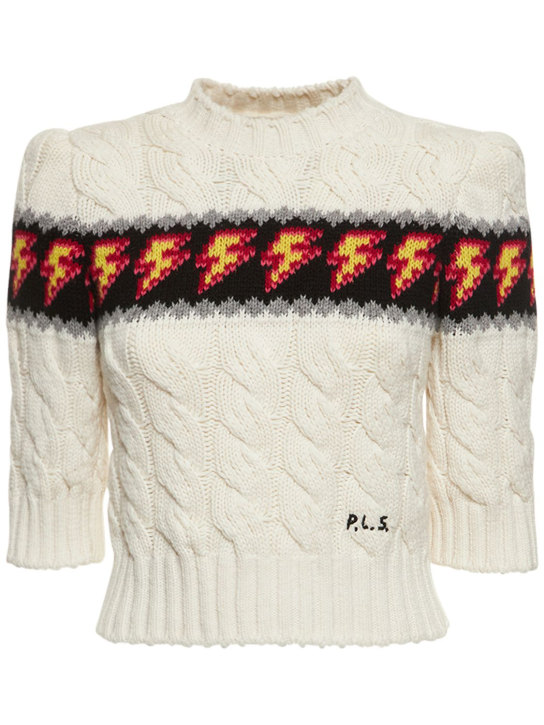 Philosophy Di Lorenzo Serafini: Wool sweater - White/Multi - women_0 | Luisa Via Roma
