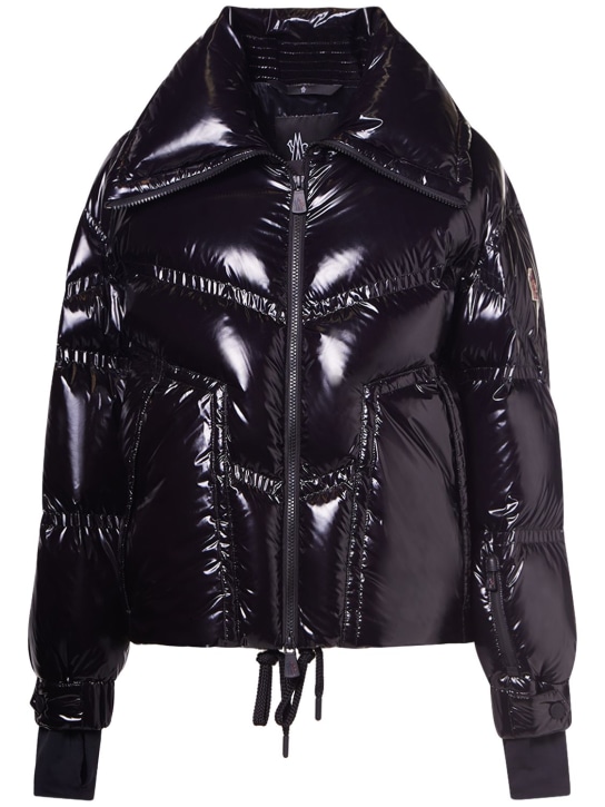 Moncler Grenoble: Cluses 나일론 락커 다운 봄버 재킷 - 블랙 - women_0 | Luisa Via Roma