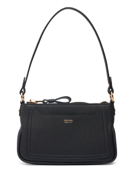 Tom Ford: Mini Jennifer grain leather bag - Black - women_0 | Luisa Via Roma