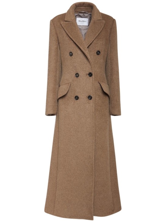 Max Mara: Agar cashmere & wool long coat - Light Brown - women_0 | Luisa Via Roma