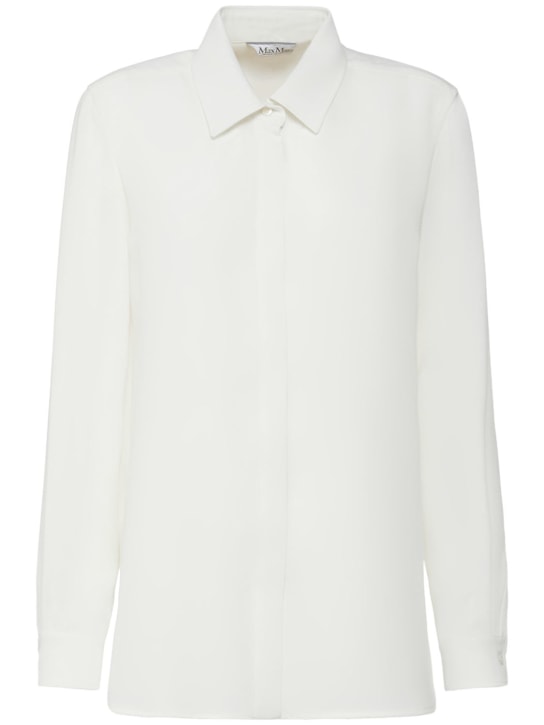Max Mara: Euforia cady regular shirt - White - women_0 | Luisa Via Roma