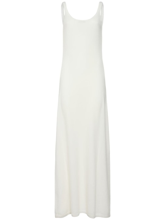 Max Mara: Sandalo wool & cashmere knit long dress - Ivory - women_0 | Luisa Via Roma
