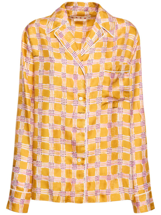 Marni: Printed silk twill pajama top - women_0 | Luisa Via Roma