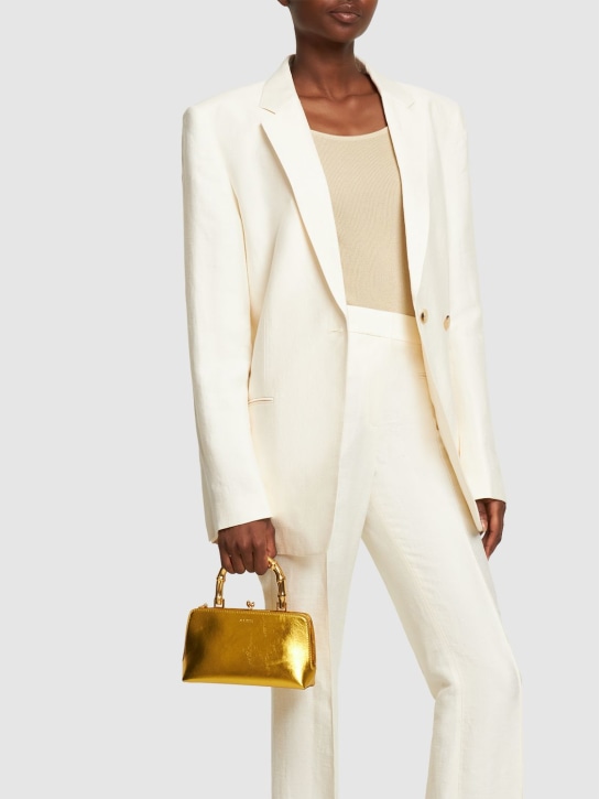 Jil Sander: Mini Goji metallic top handle bag - Gold - women_1 | Luisa Via Roma