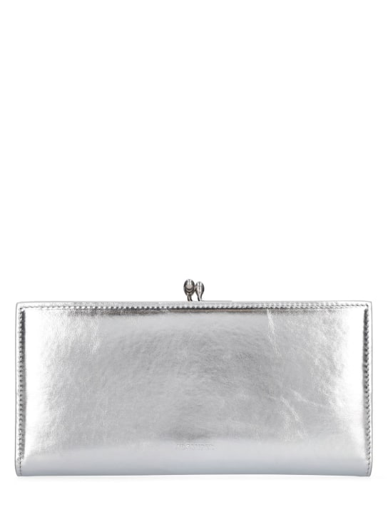 Jil Sander: Medium Goji metallic purse wallet - Sky Grey - women_0 | Luisa Via Roma