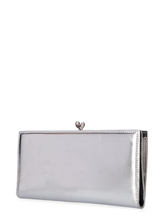Jil Sander: Medium Goji metallic purse wallet - Sky Grey - women_1 | Luisa Via Roma