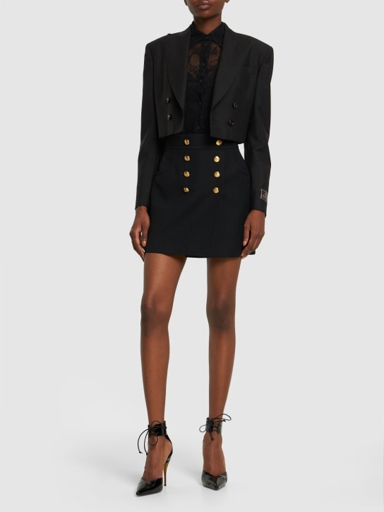 Gucci: Crepe cady silk blend skirt - Black - women_1 | Luisa Via Roma