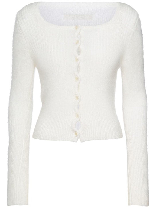 Jacquemus: La Maille Piccinni wool blend cardigan - White - women_0 | Luisa Via Roma