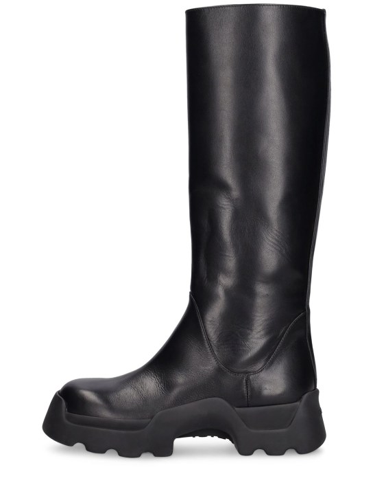 Proenza Schouler: 35mm Stomp leather tall boots - Black - women_0 | Luisa Via Roma