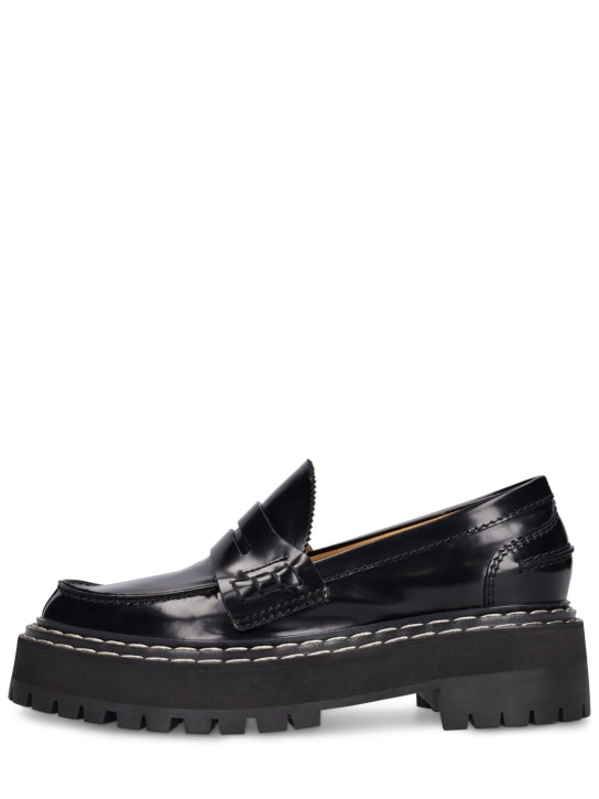 Proenza Schouler: 30mm Lug Sole leather loafers - Black - women_0 | Luisa Via Roma