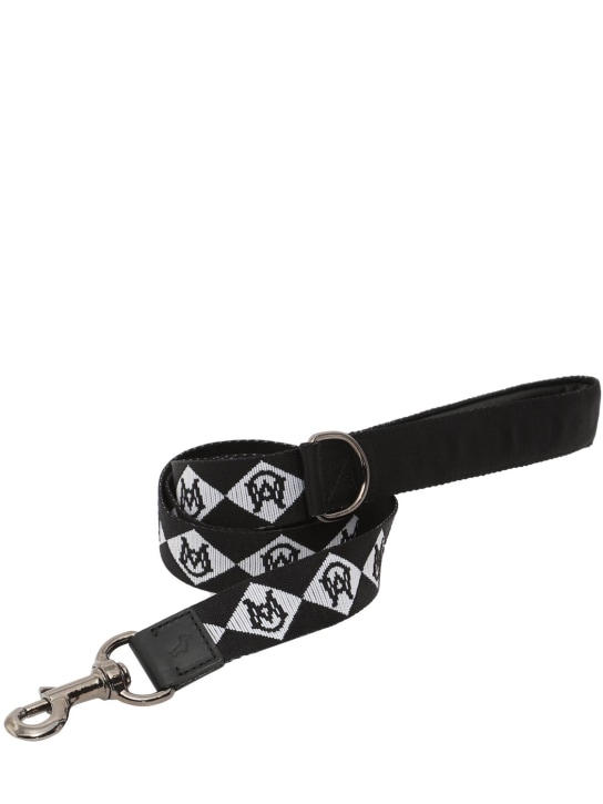 Moncler Genius: Moncler X Poldo monogram dog leash - Black/White - men_0 | Luisa Via Roma