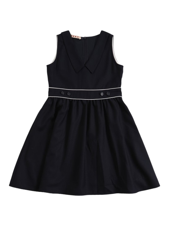 Marni Junior: Wool blend sleeveless dress - Navy - kids-girls_0 | Luisa Via Roma
