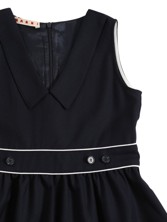 Marni Junior: Wool blend sleeveless dress - Navy - kids-girls_1 | Luisa Via Roma