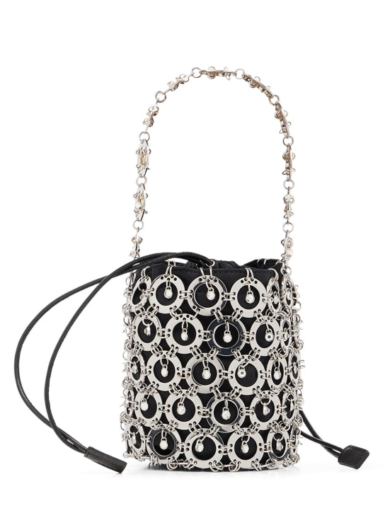 Rabanne: Sphere embellished bucket top handle bag - Silver - women_0 | Luisa Via Roma