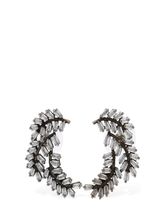 Isabel Marant: Feather glass earrings - Silver - women_0 | Luisa Via Roma